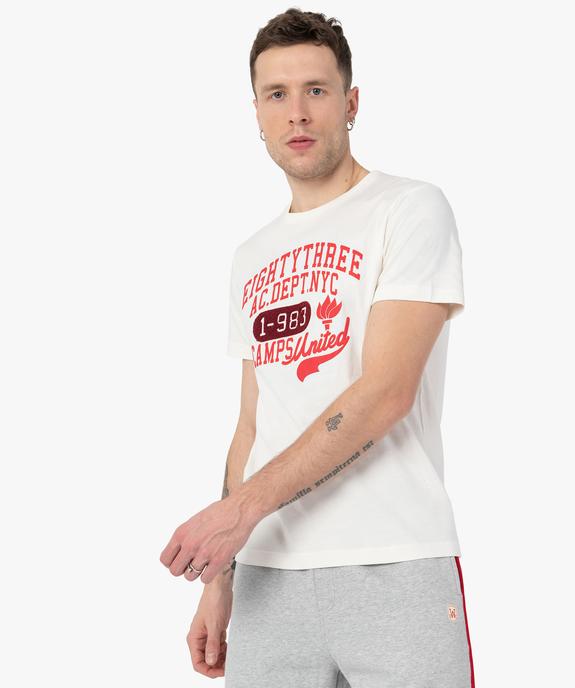 Tee-shirt homme avec motif en maille bouclette  – Camps United vue1 - CAMPS UNITED - GEMO