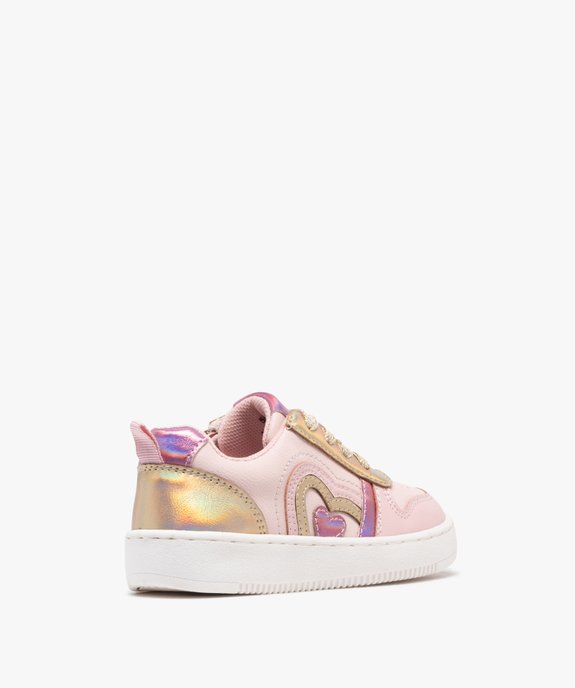 Baskets basses à lacets et zips motifs irisés fille vue3 - LOVELY WINGS GEMO FOR GOOD - GEMO