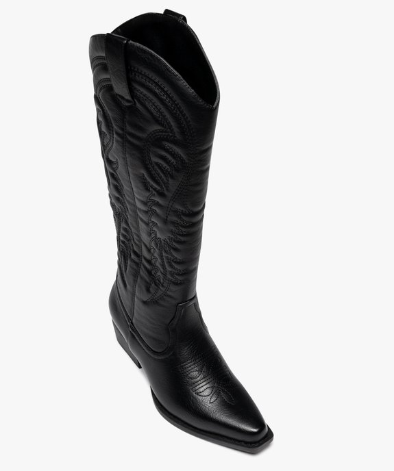 Bottes femme à petit talon et montantes style santiag vue6 - FOLLOW ME - GEMO