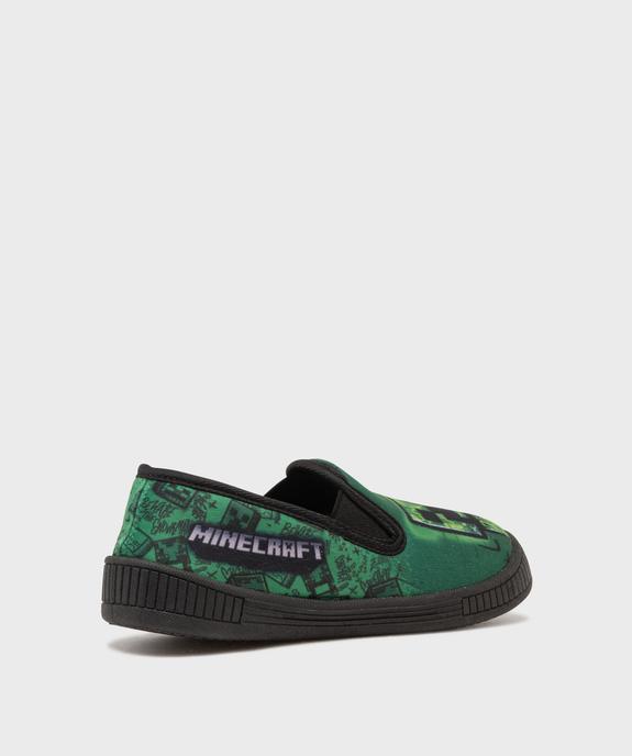 Chaussons en velours forme pantoufles imprimés garçon - Minecraft vue4 - MINECRAFT - GEMO