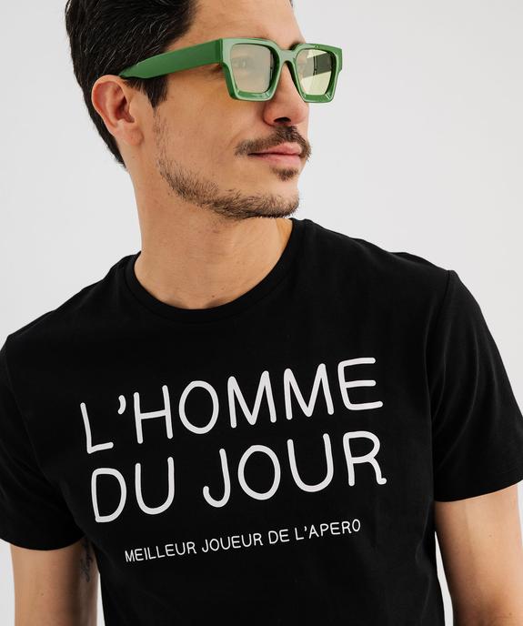 Tee-shirt homme à manches courtes avec message humoristique vue2 - GEMO 4G HOMME - GEMO