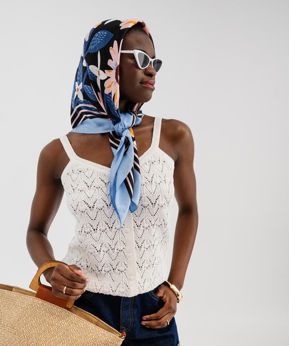 Débardeur en maille ajourée boutonné sur l’avant femme vue5 - GEMO 4G FEMME - GEMO