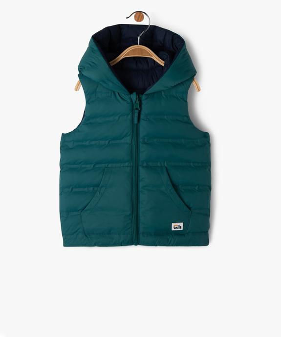 Doudoune sans manches réversible à capuche bébé garçon vue1 - GEMO 4G BEBE - GEMO