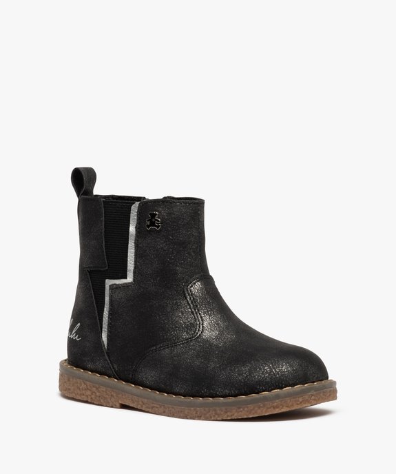 Boots fille finement pailletées style chelsea - LuluCastagnette vue2 - LULU CASTAGNETT - GEMO