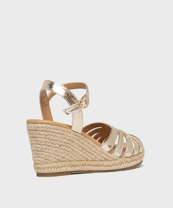 Sandales compensées en toile métallisée femme - Valentina Baldano vue4 - VALENTINA BALDA - GEMO