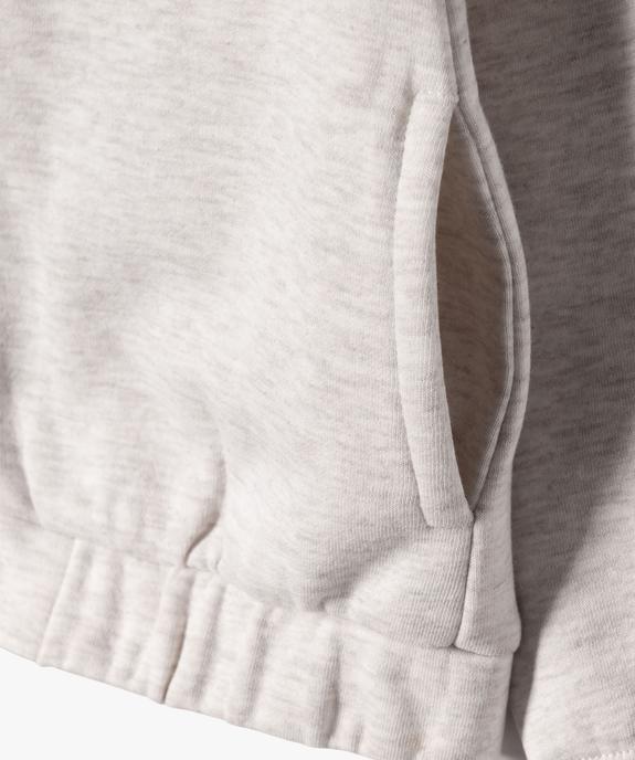Sweat à capuche zippé intérieur molletonné fille vue3 - GEMO 4G FILLE - GEMO