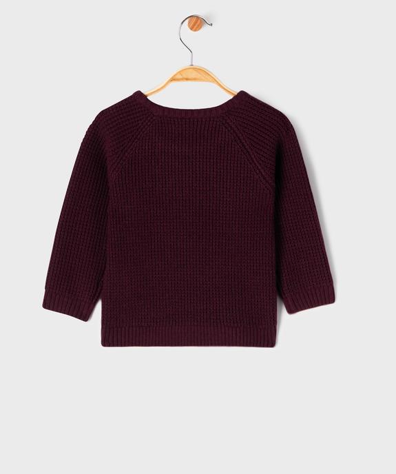Pull en grosse maille côtelée à manches raglan bébé garçon vue3 - GEMO(BEBE DEBT) - GEMO