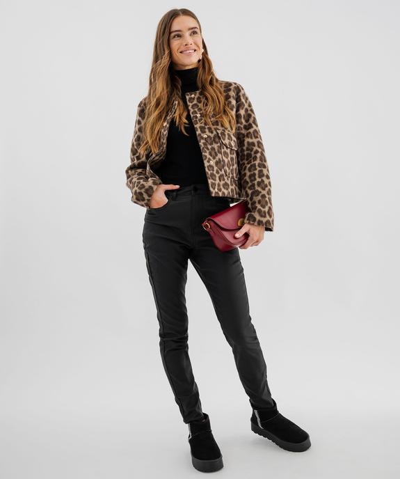Pantalon skinny enduit push-up taille haute femme vue10 - GEMO 4G FEMME - GEMO