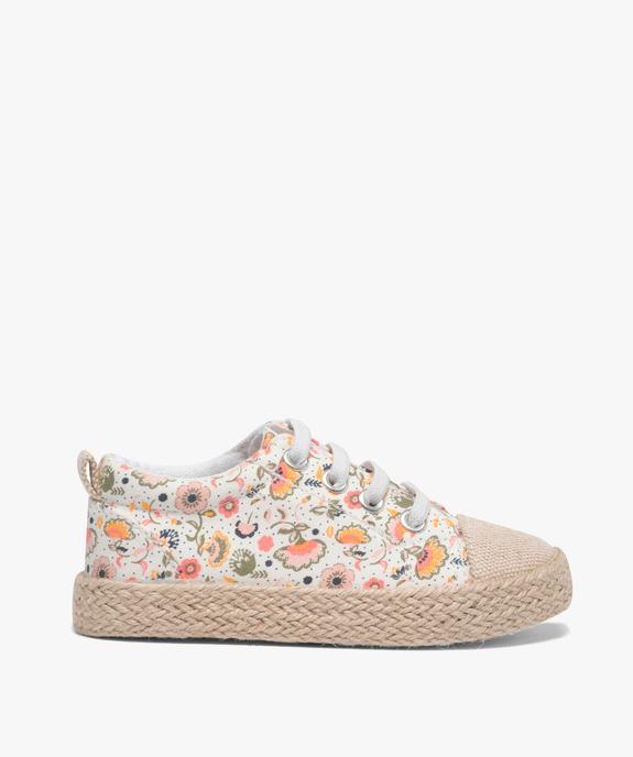 Tennis fille en toile fantaisie avec semelle en corde dessus imprimé mille fleurs vue1 - GEMO (ENFANT) - GEMO