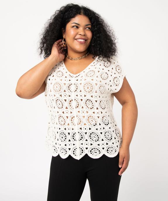 Pull femme en maille fine avec manches fantaisie vue1 - GEMO(FEMME PAP) - GEMO