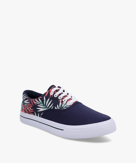 Baskets homme en toile style retro tennis vue2 - GEMO 4G HOMME - GEMO