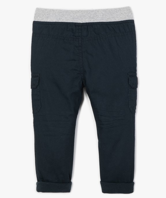 Pantalon coupe cargo doublé avec taille élastique bébé garçon  vue2 - GEMO(BEBE DEBT) - GEMO
