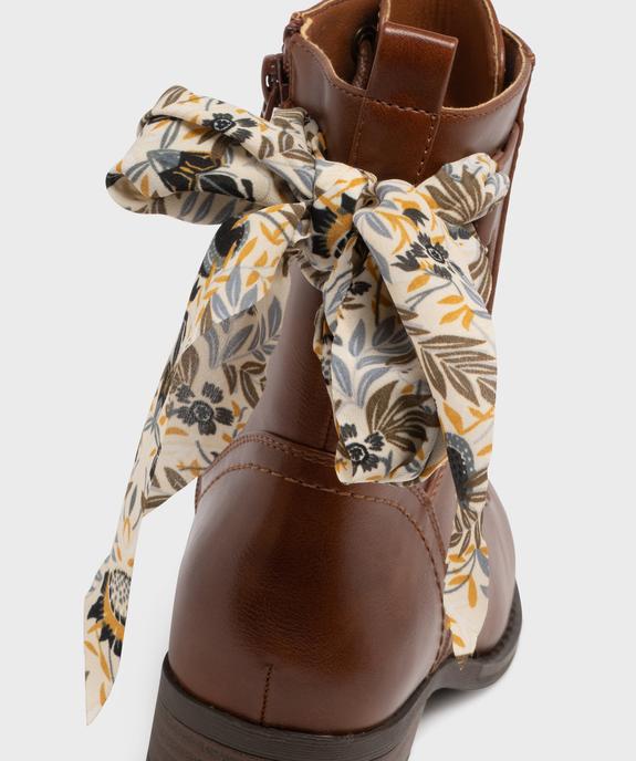 Boots à lacets et zip avec foulard à nouer femme  vue6 - EMILIA ROSA G4G - GEMO
