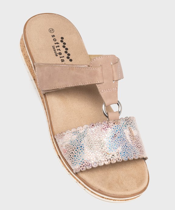 Mules confort à talon compensé et bride scratch femme vue5 - SOFTRELAX - GEMO