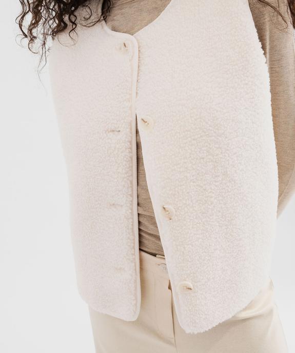 Veste sans manches en sherpa femme vue3 - GEMO 4G FEMME - GEMO