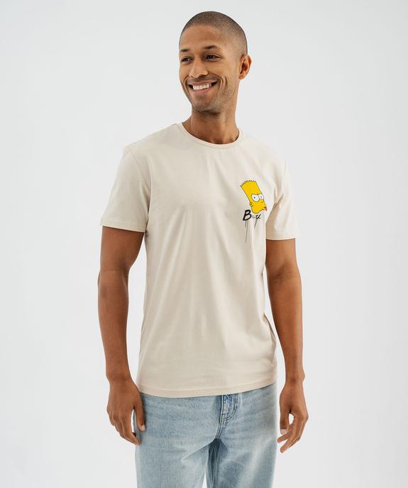 Tee-shirt manches courtes en coton imprimé homme - The Simpsons vue1 - SIMPSONS - GEMO