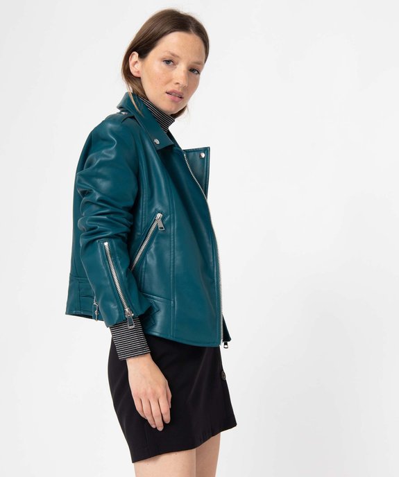 Blouson femme esprit biker avec zips et boucles en métal vue1 - GEMO(FEMME PAP) - GEMO