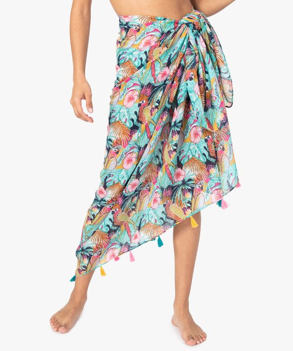 Paréo femme à motifs exotiques vue1 - GEMO (ACCESS) - GEMO