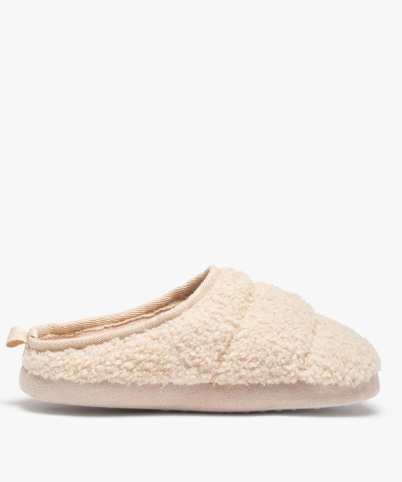 Chaussons femme mules plates en textile sherpa vue1 - GEMO(HOMWR FEM) - GEMO