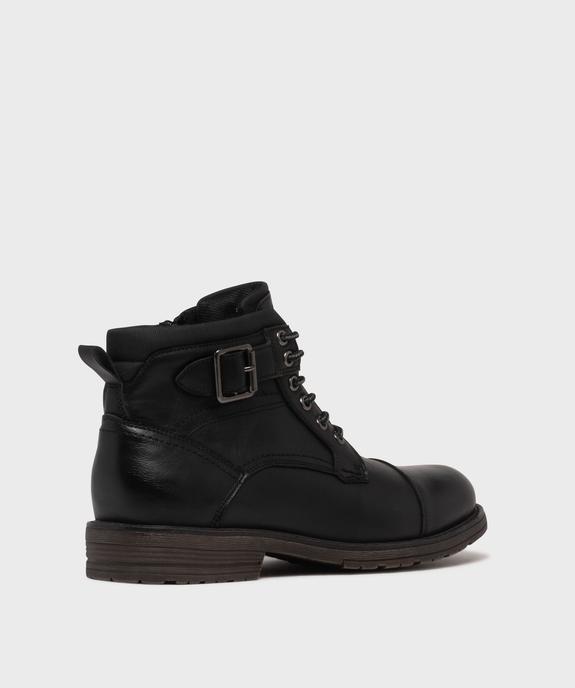 Boots mid-cut à semelle crantée, lacets et zip homme vue4 - MARIO BALDANO - GEMO