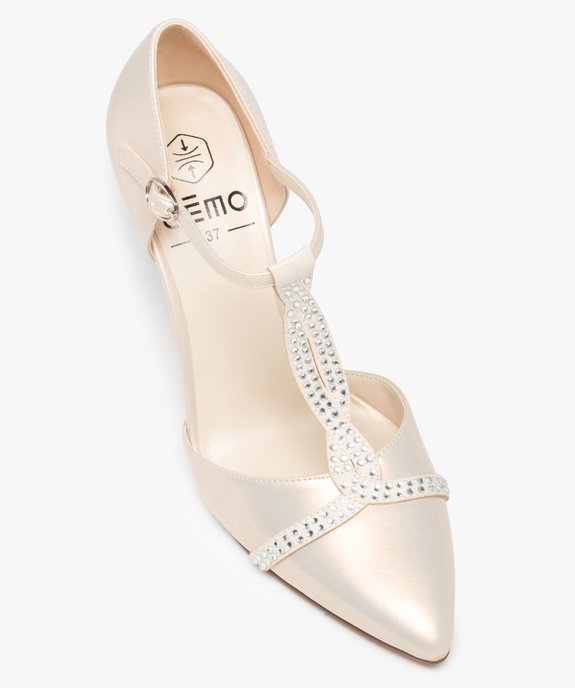 Escarpins femme irisés à bout pointu et strass vue5 - GEMO(URBAIN) - GEMO