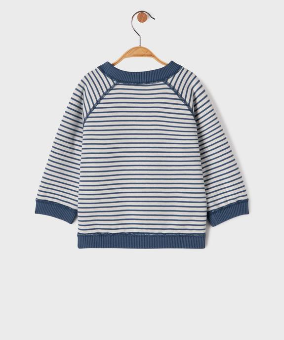 Sweat réversible avec motif et rayures bébé garçon vue3 - GEMO 4G BEBE - GEMO