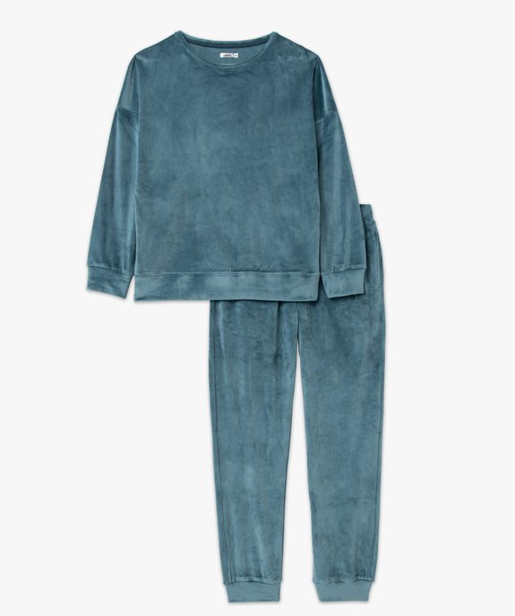 Pyjama femme en velours extensible vue4 - GEMO(HOMWR FEM) - GEMO