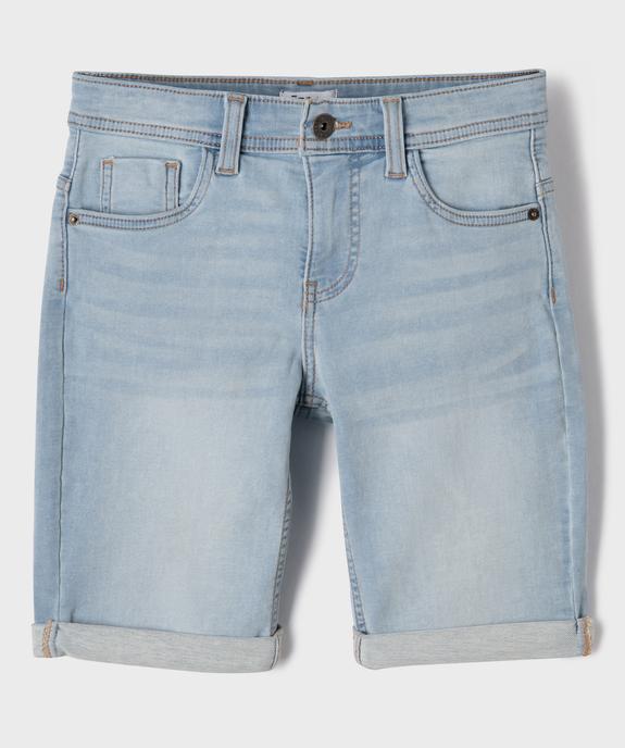 Bermuda slim en coton stretch avec revers cousus garçon vue1 - GEMO 4G GARCON - GEMO