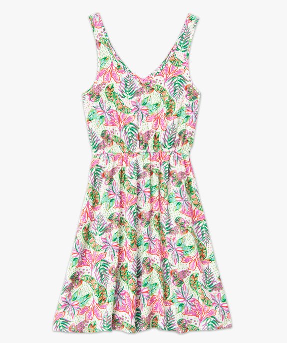 Robe femme à motifs fleuris avec double encolure V  vue4 - GEMO(FEMME PAP) - GEMO