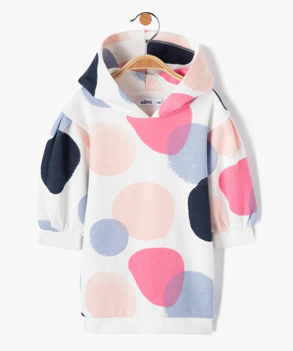 Robe sweat en maille douillette imprimée bébé fille  vue2 - GEMO 4G BEBE - GEMO