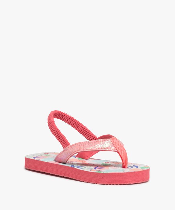 Tongs fille à entre-doigts irisé et bride élastiquée vue2 - GEMO (ENFANT) - GEMO