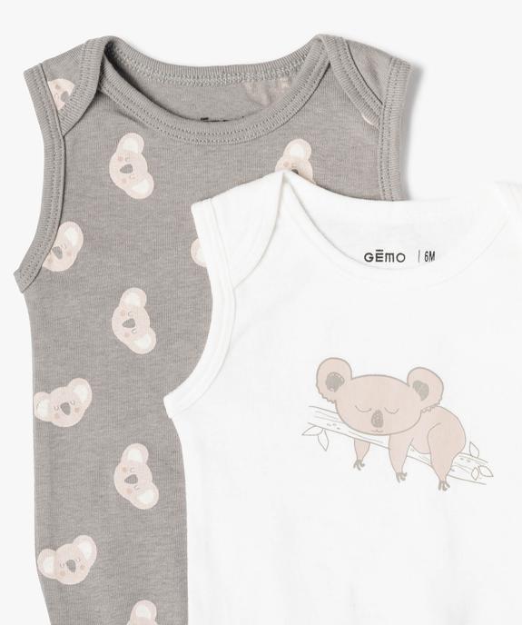 Body bébé sans manches encolure américaine (lot de 3) vue2 - GEMO 4G BEBE - GEMO