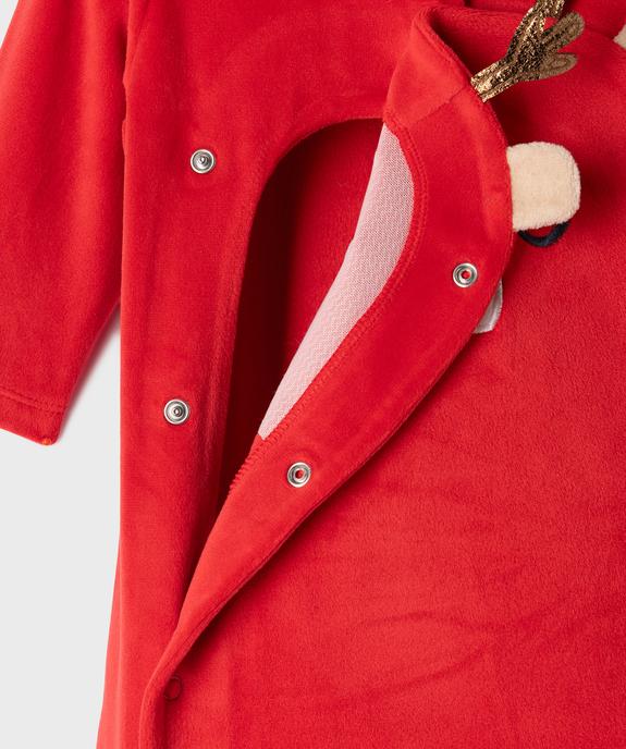 Pyjama en velours Noël ouverture devant bébé vue2 - GEMO 4G BEBE - GEMO