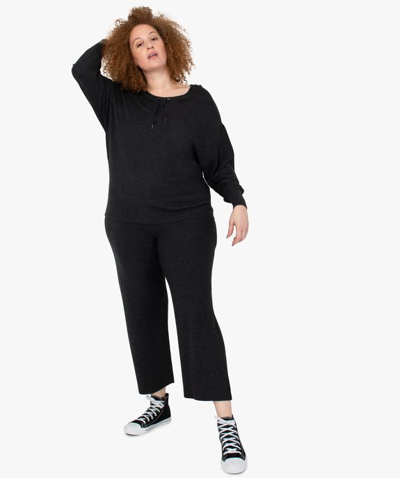 Pull femme grande taille avec col rond ajustable par cordon vue5 - GEMO (G TAILLE) - GEMO
