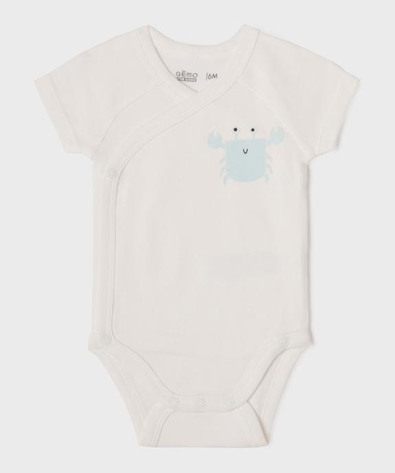 Body à manches courtes fermeture devant bébé garçon (lot de 3) vue3 - GEMO 4G BEBE - GEMO