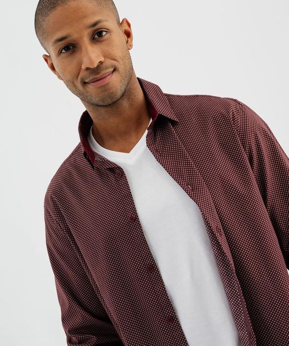 Chemise manches longues à micro-motifs homme vue3 - GEMO 4G HOMME - GEMO