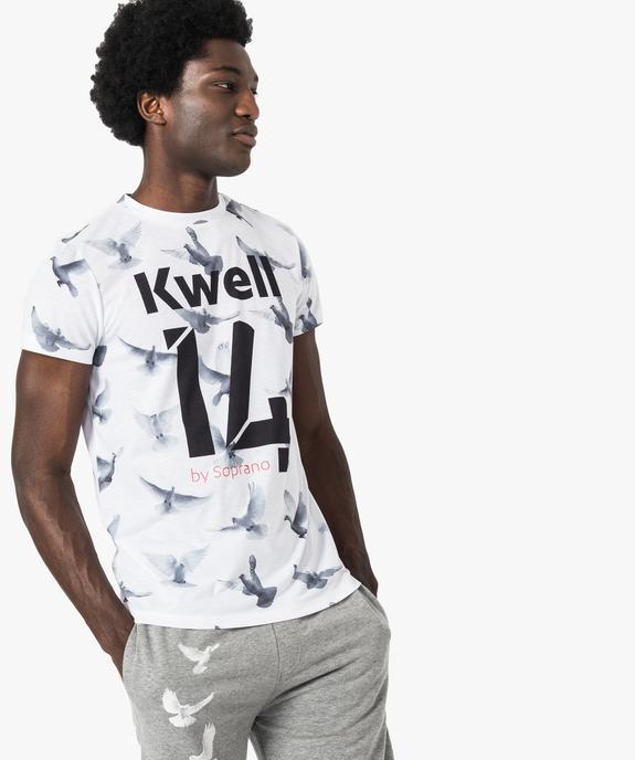 Tee-shirt à manches courtes imprimé colombes - Kwell vue1 - KWELL - GEMO