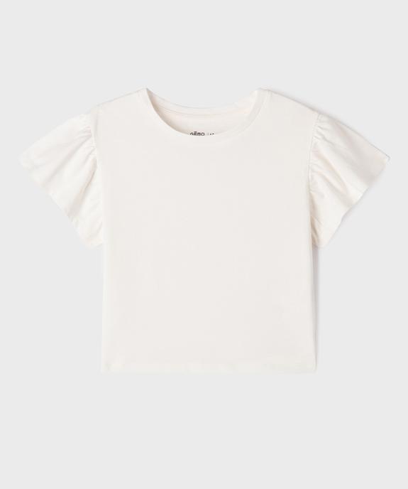 Tee-shirt manches courtes volantées fille vue2 - GEMO 4G FILLE - GEMO