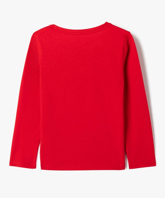 Tee-shirt manches longues spécial Noël fille vue3 - GEMO 4G FILLE - GEMO
