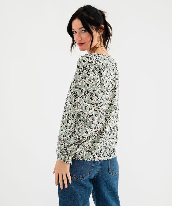 Blouse imprimée en viscose avec décolleté en V femme vue4 - GEMO 4G FEMME - GEMO