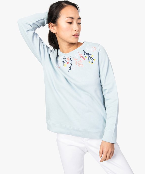 Sweat femme en coton biologique avec motif sur l'avant vue1 - GEMO 4G FEMME - GEMO