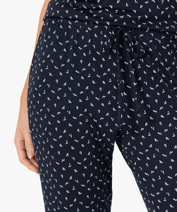Pantalon de pyjama en maille fine avec bas resserré femme vue2 - GEMO 4G FEMME - GEMO