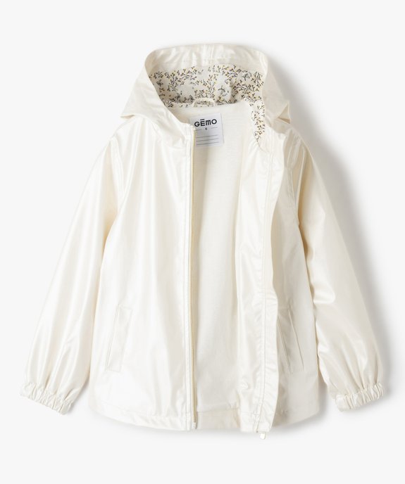Imperméable fille à capuche en matière nacré déperlante vue3 - GEMO (ENFANT) - GEMO