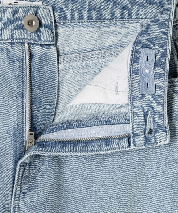Jean Straight délavé avec taille ajustable fille vue3 - GEMO (JUNIOR) - GEMO