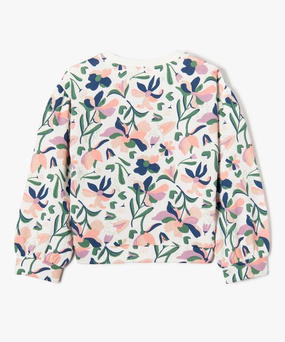 Sweat coupe loose à imprimé fleuri fille vue3 - GEMO (ENFANT) - GEMO