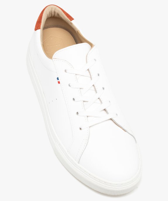 Baskets femme en cuir uni avec contrefort contrasté - Tanéo vue5 - TANEO - GEMO