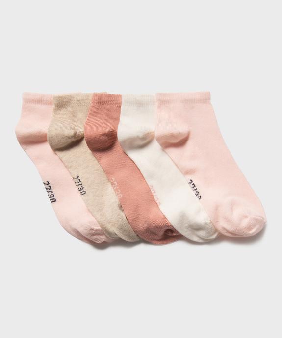 Chaussettes ultra courtes unies fille (lot de 5) vue1 - GEMO 4G FILLE - GEMO