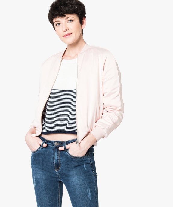 Bomber satiné uni vue1 - FOLLOW ME - GEMO