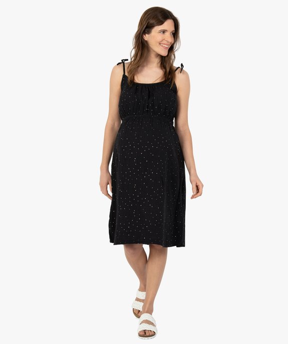 Robe de grossesse à fines bretelles en gaze de coton vue1 - GEMO (MATER) - GEMO