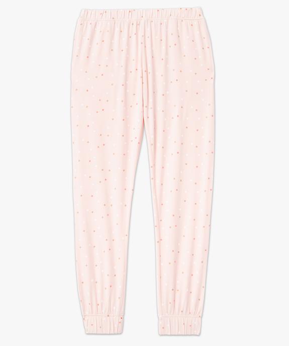 Pantalon de pyjama imprimé avec bas élastiqué femme vue4 - GEMO 4G FEMME - GEMO
